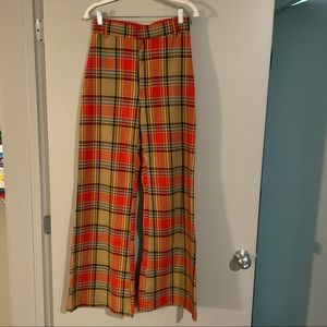 Free People Plaid Flare Trousers. Size 6.
